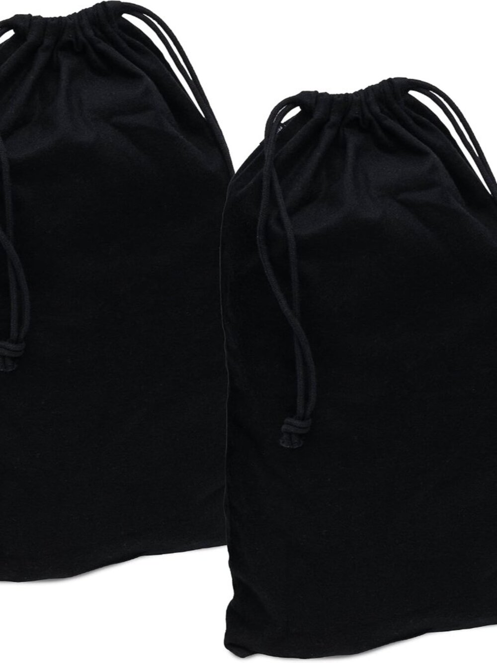 Cloth Bags, Black Duster Flannel Boot Storage with Drawstring Closure, Washable